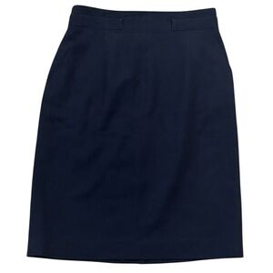 ESCADA Wool Skirt Dark Navy Blue Size 36 S Work Pencil Luxury Designer Business